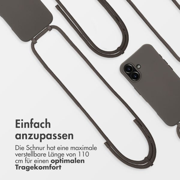 imoshion Color Backcover mit abtrennbarem Band MagSafe für das iPhone 16 - Black Coffee