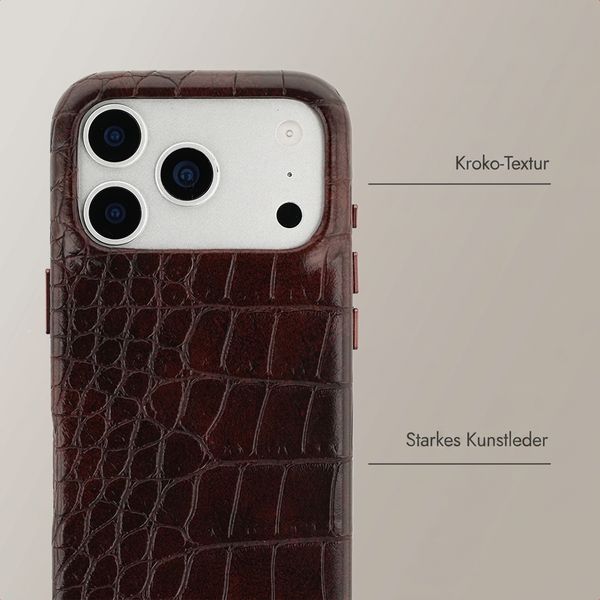 Selencia Croco Backcover mit MagSafe Apple iPhone 17 Pro - Choco Brown