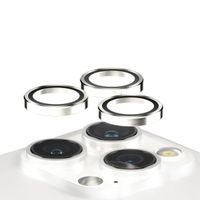 PanzerGlass Kameraprotektor Hoops Optic Rings für das Apple iPhone 15 Pro / 15 Pro Max - White Metal