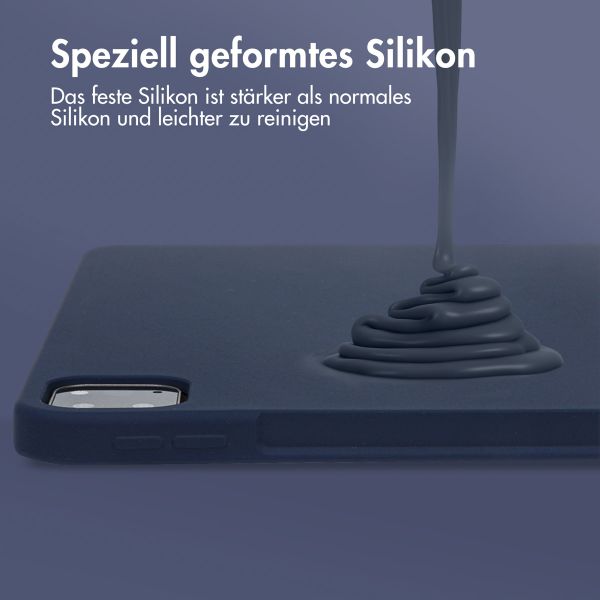Accezz Liquid Silicone Back Cover mit Stifthalter Apple iPad Pro 12.9 (2022) / Pro 12.9 (2021) / Pro 12.9 (2020) - Dunkelblau