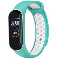 imoshion Silikonband Sport für das Xiaomi Mi Band 3 / 4 - Mintgrün / Weiß