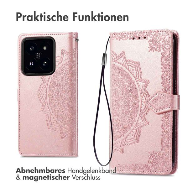 imoshion Mandala Klapphülle für das Xiaomi 14 - Rose Gold 