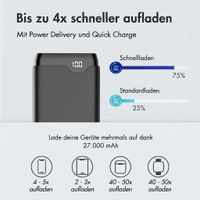 imoshion Powerbank - 27.000 mAh - Schnelles Aufladen und Power Delivery - 30W - Schwarz - Garmin Forerunner 255