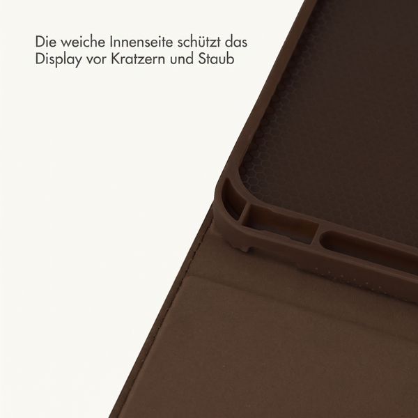 Selencia Croco Klaphülle Apple iPad 11 (2025) 11 Zoll A16 / iPad 10 (2022) 10.9 Zoll - Choco Brown