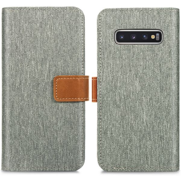 imoshion Luxuriöse Canvas-Klapphülle Samsung Galaxy S10 - Grau