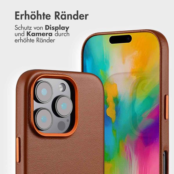 Accezz 2-in-1 Klapphülle aus Leder mit MagSafe für das Apple iPhone 16 Pro - Sienna Brown