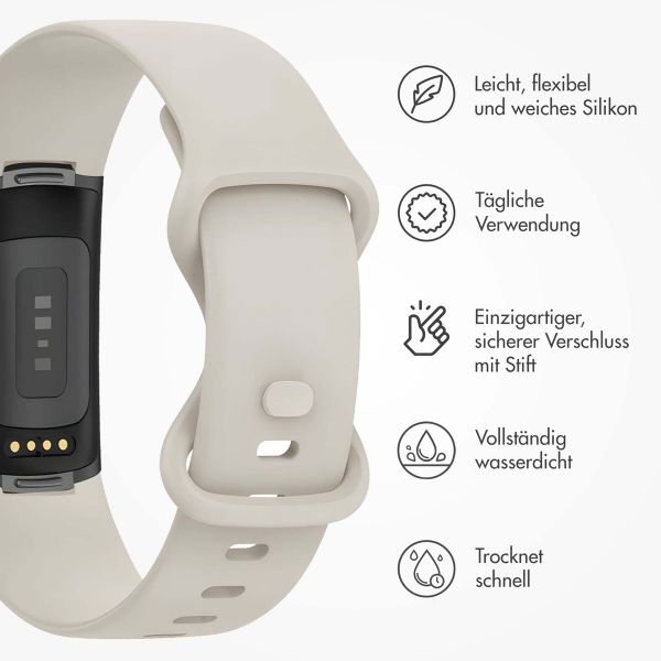 imoshion Silikonband für das  Fitbit Charge 5 / 6 - L - Beige