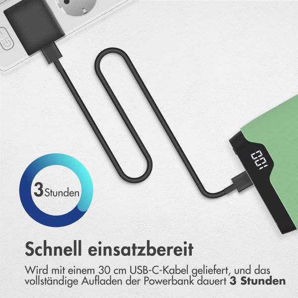 imoshion Powerbank - 10.000 mAh - Schnelles Aufladen und Power Delivery - Grün