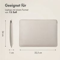 Accezz Leather Laptop Hülle Apple MacBook 13 Zoll - Laptop Sleeve - Beige