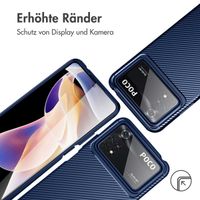 imoshion Carbon-Hülle für das Xiaomi Poco X4 Pro - Blau