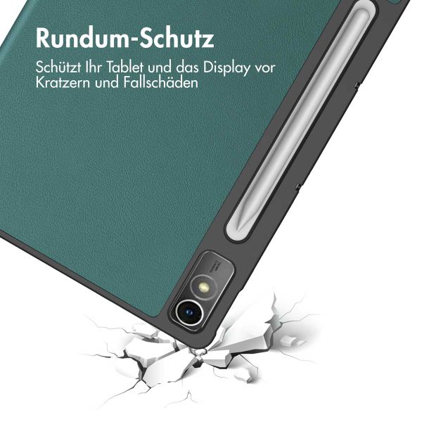 imoshion Trifold Klapphülle für das Lenovo Tab P12 - Dunkelgrün