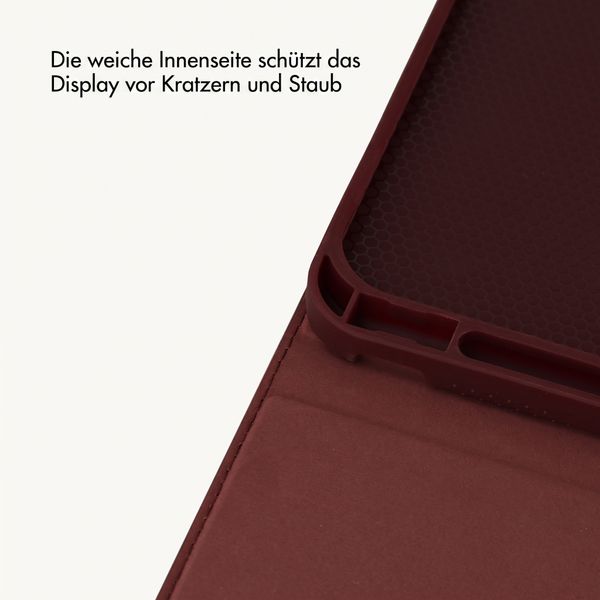Selencia Croco Klaphülle Apple iPad Air 11 Zoll (2026) M4 / (2025) M3 / (2024) M2 / Air 5 (2022) / Air 4 (2020) - Burgundy