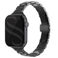 Selencia Slim Stahlgliederarmband für das  Apple Watch Series 1 t/m 9 / SE (38/40/41 mm) | Series 10 / 11 (42 mm) - Schwarz