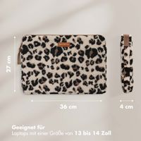 Selencia Teddy Laptop Hülle 13-14 Zoll - Laptop Sleeve - Leopard