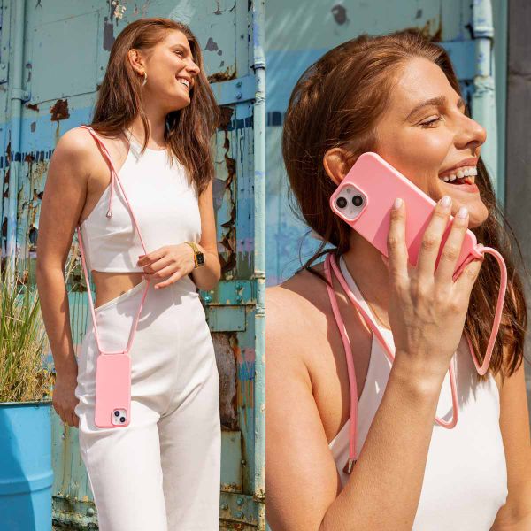 imoshion Silikonhülle mit Band für das Apple iPhone 16 - Rosa