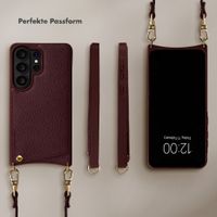 Selencia Nova HandyHülle mit Kordel und Kartenhalter Samsung Galaxy S26 Ultra - Bold Burgundy