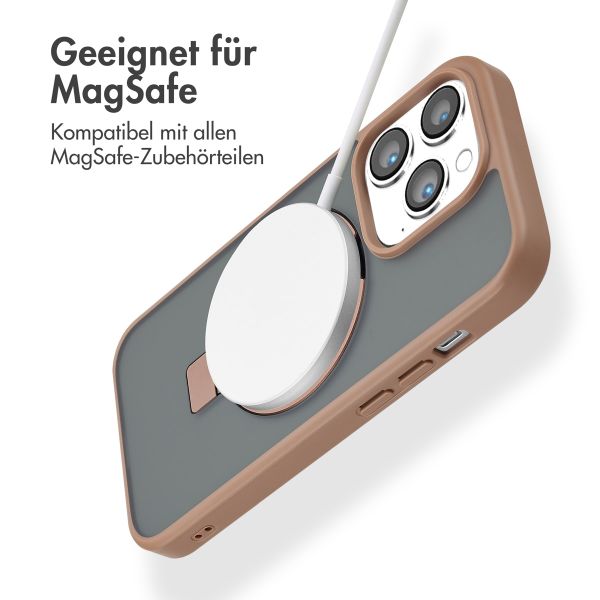 Accezz Ring Stand Backcover mit MagSafe iPhone 14 Pro - Braun