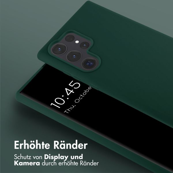 Selencia SilikonHülle mit abnehmbarem Band Samsung Galaxy S24 Ultra - Dunkelgrün