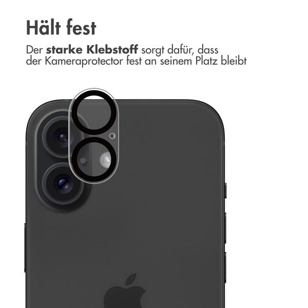 imoshion Kameraprotektor aus Glas 2er-Pack für das Apple iPhone 16 / 16 Plus - Schwarz