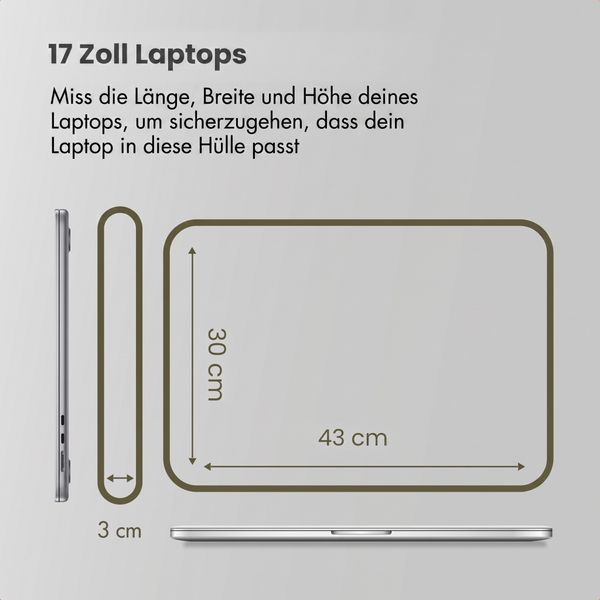 Accezz Laptop Hülle 17 Zoll - Laptop Sleeve - Schwarz