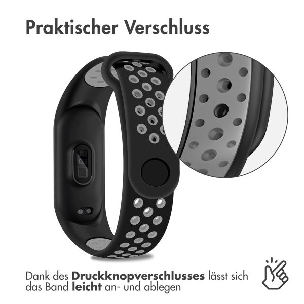 imoshion Silikonband Sport für das Xiaomi Mi Band 7 - Schwarz / Grau