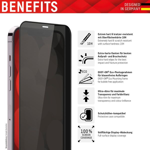 Displex Displayschutz aus gehärtetem Glas Privacy für das Apple iPhone 14 / 13 / 13 Pro