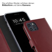 Selencia Echtleder Klapphülle Apple iPhone 12 (Pro) - Burgundy