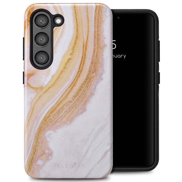 Selencia Vivid Back Cover Samsung Galaxy S23 - Chic Marble Gold