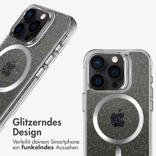 imoshion Klare Glitter Backcover mit MagSafe Apple iPhone 15 Pro Max - Silber
