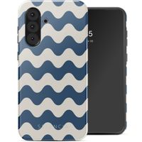 Selencia Vivid Tough Back Cover für das Samsung Galaxy A36 / A56 - Wave Vibes Classic Blue