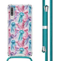 imoshion Design Hülle mit Band Samsung Galaxy A70 - Jellyfish Watercolor