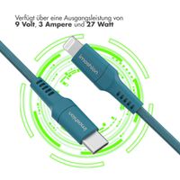 imoshion ﻿Lightning- auf USB-C-Kabel – nicht MFi-zertifiziert – Geflochtenes Gewebe – 2 m – Dunkelblau