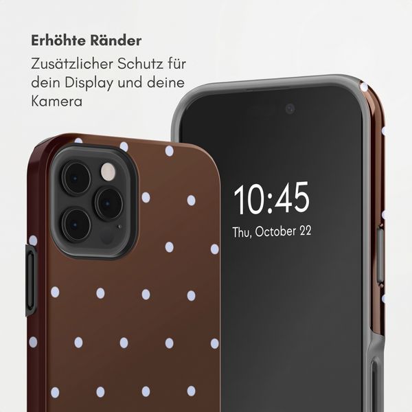 Selencia Vivid Back Cover Apple iPhone 12 (Pro) - Happy Dots Chocolate