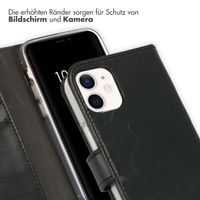 Selencia Echtleder Klapphülle für das iPhone 12 Mini - Schwarz