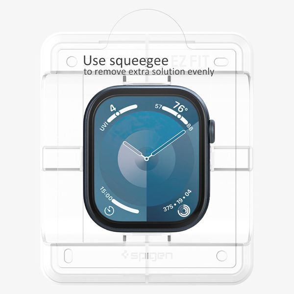 Spigen EZ FIT Glas.tR Displayschutzfolie mit Applikator für Apple Watch 10 - 46 mm - Transparent