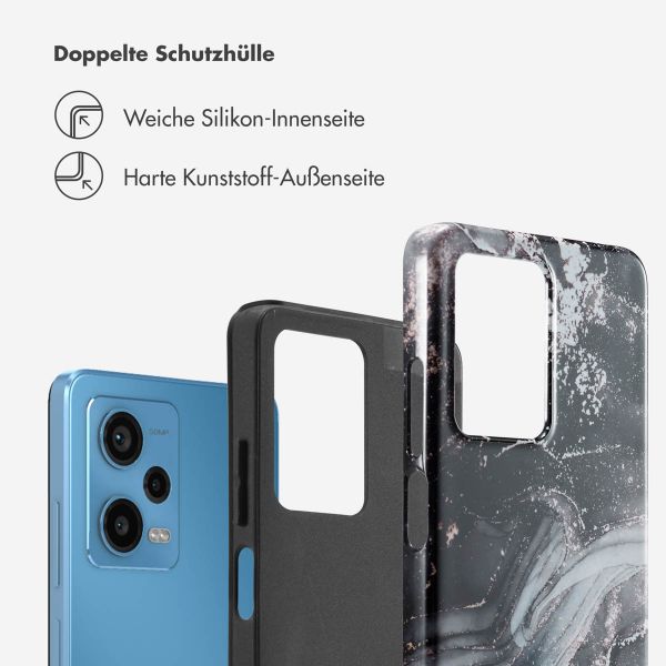 Selencia Vivid Tough Back Cover für das Xiaomi Redmi Note 12 Pro - Chic Marble Black