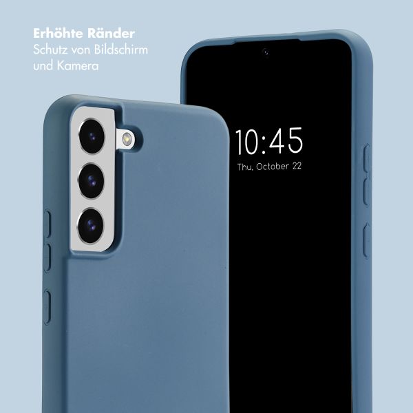 Selencia Back Cover mit luxuriöser Handschlaufe für das Samsung Galaxy S22 - Blau