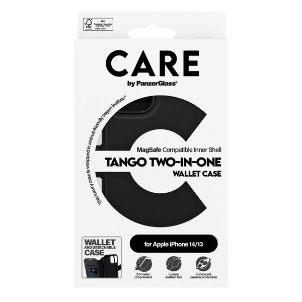 CARE by PanzerGlass Tango 2 in 1 Wallet Case MagSafe Apple iPhone 14 / 13 - Black