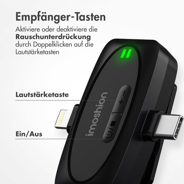 imoshion Duo Pack Mikrofon für Telefon - Ansteckmikrofon - Kabellos - Bluetooth / Lightning / USB-C