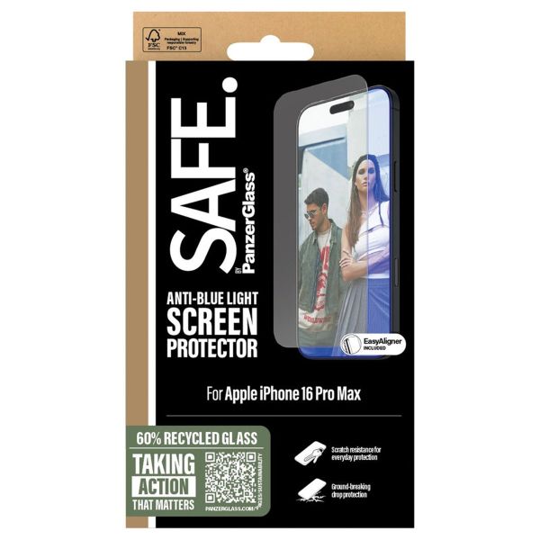 SAFE by PanzerGlass Ultra Wide Fit EyeScreen Protector mit Applikator für das iPhone 16 Pro Max