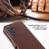 Selencia Echtleder Klapphülle Samsung Galaxy S25 FE - Dunkelbraun