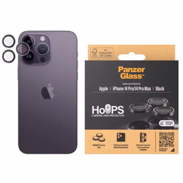 PanzerGlass Kameraprotektor Hoop Optic Rings für das Apple iPhone 14 Pro / 14 Pro Max