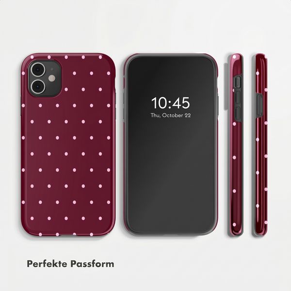 Selencia Vivid Back Cover Apple iPhone 11 - Happy Dots Burgundy