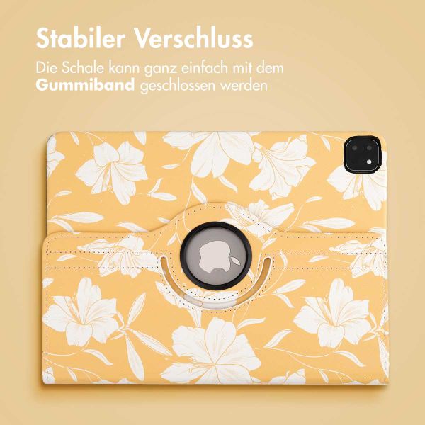 imoshion 360° drehbare Design Klapphülle für das iPad Pro 12.9 (2018 / 2020 / 2021 / 2022) - Yellow Flowers