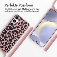 imoshion Silikonhülle design mit Band für das Samsung Galaxy S25 - Animal Pink