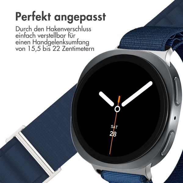 imoshion Nylon Alpine Armband für das  Samsung Galaxy Watch 8 (40/44mm) / Classic (46mm) - Dunkelblau