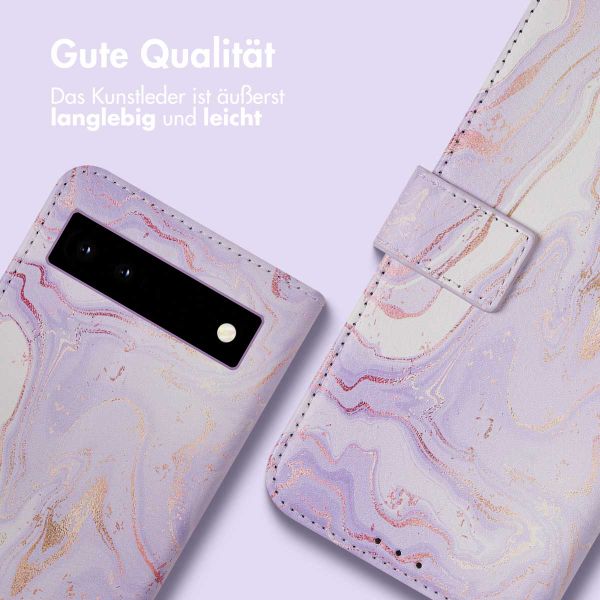 imoshion ﻿Design Klapphülle für das Google Pixel 6a - Purple Marble