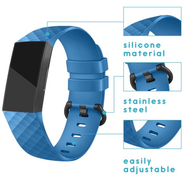 imoshion Silikonband für das  Fitbit Charge 3 / 4 - Blau