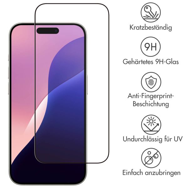 Accezz Full Cover Screen Protector aus gehärtetem Glas für das iPhone 16 Pro Max