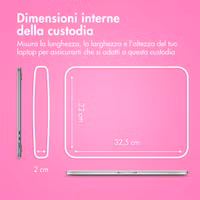 imoshion Fluffy Laptop Hülle 13-14 Zoll - Laptop Sleeve - Hot Pink